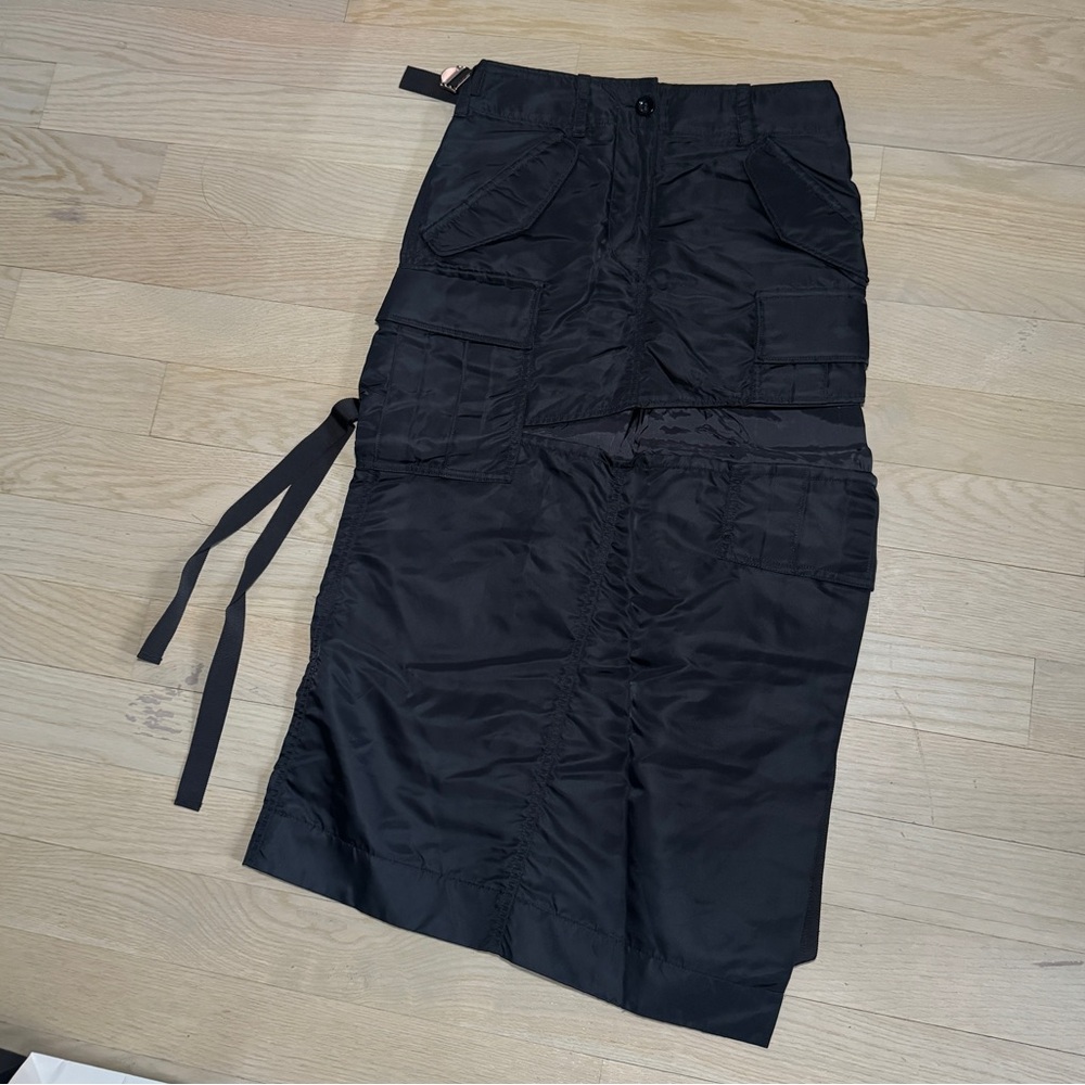 Sacai midi Cargo Skirt with Side Ties asymmetrical